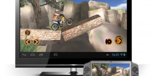An Android tablet with a game console interface An Android tablet with a game console interface