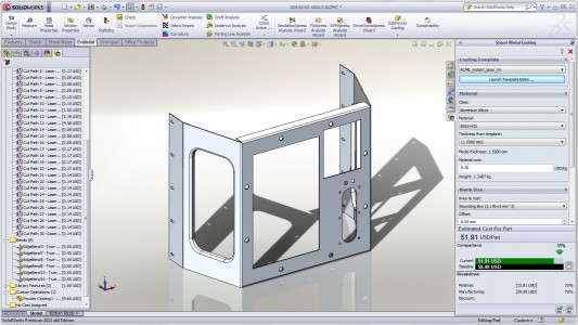 Solidworks 2012 Adds Costing Module And Large Design Review Technology Graphicspeak