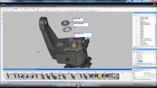 3D animations created in NGrain Producer can be annotated to highlight part details or links. (Source: NGrain)