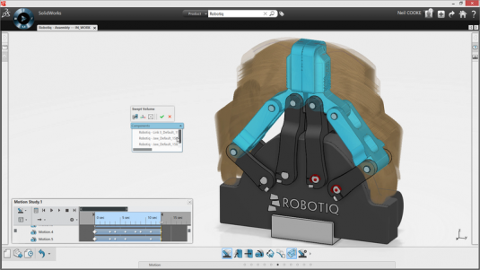 SolidWorks Mechanical Conceptual will include basic tools for testing motion. (Source: Dassault Systèmes SolidWorks)