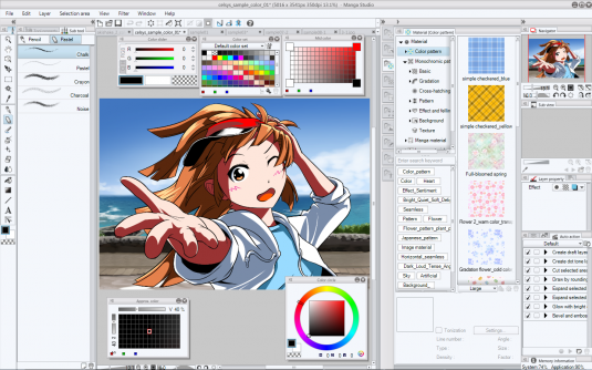 Manga Studio provides a wide range of paint expressions, and allows user customization. (Source: Smith Micro)