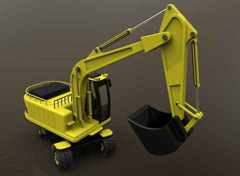 This backhoe is one of 10 new models included in SPECapc’s new benchmark for SolidWorks 2013. (Source: SPEC.org)