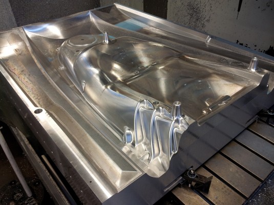 Delcam announced its 40,000th customer during 2012, the machine shop of US manufacturer Lifetime Products, maker of products for extreme sports; this is a mold for a new kayak. (Source: Delcam)