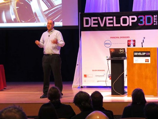 Autodesk CEO Carl Bass used his keynote at Develop 3D Live to announce pricing for Fusion 360, Autodesk’s first CAD product with only a rental price. (Source: Tony DeYoung, Fireuser.com) 