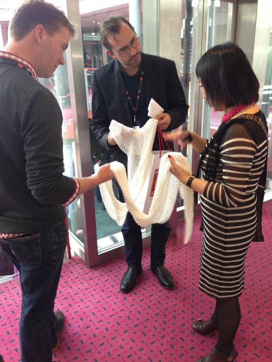 Everyone at Develop 3D Live wanted to see Ping Fu’s 3D printed shawl. (Source: Ping Fu) 
