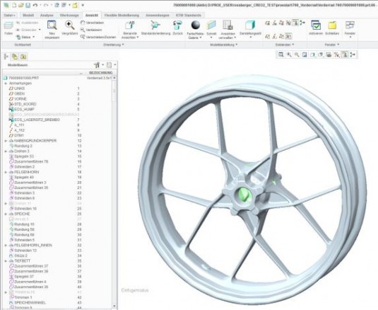 KTM Wheel design in PTC Creo. (Source: PTC)