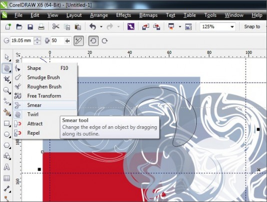 The Smear tool is just one of many new features in CorelDRAW Technical Suite X6. (Source: Corel Software)