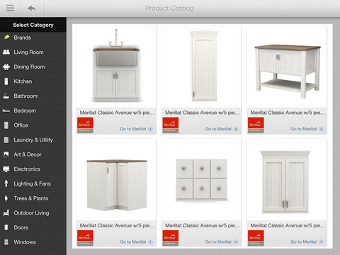 Autodesk Homestyler for iPad includes access to a large library of brand name furnishings. (Source: Autodesk)
