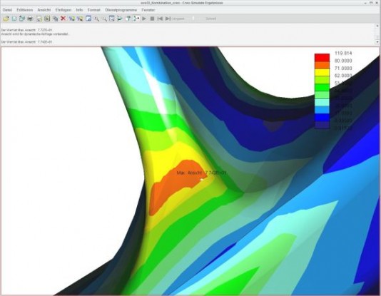 Close-up view in Creo Simulate, part of the design optimization process. (Source: PTC) 