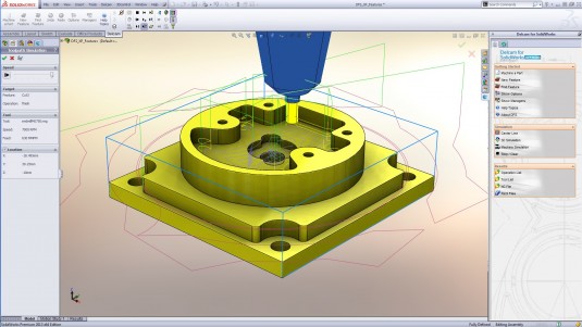 Delcam for SolidWorks Xpress is free CAM software for 2D milling and drilling. (Source: Delcam)