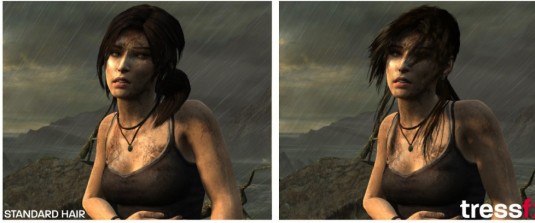 Poor Lara Croft gets very little rest, but imagine the plight of the engineers who went to school on hair, studying hair at rest and when the person is running and bouncing. AMD’s Stephen Hodes said they used video of Australian hurdler Michelle Jenneke as their muse. (Source: AMD) 