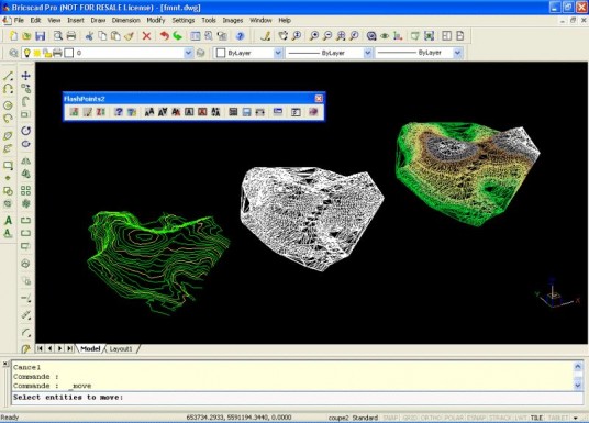 The addition of 64-bit processing in BricsCAD V13.2 will make it easier to process very large drawing files, such as civil engineering terrain models. (Source: Bricsys)