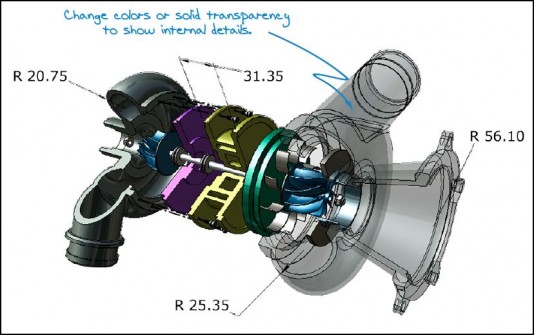 Catia V4 is one of 32 2D and 3D CAD formats supported by KeyMarkUp CAD Viewer. (Source: Kubotek USA)