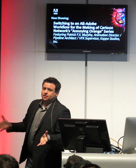 Patrick Murphy of The Animation Network describes the company’s new workflow based on Adobe products. (Source: JPR)