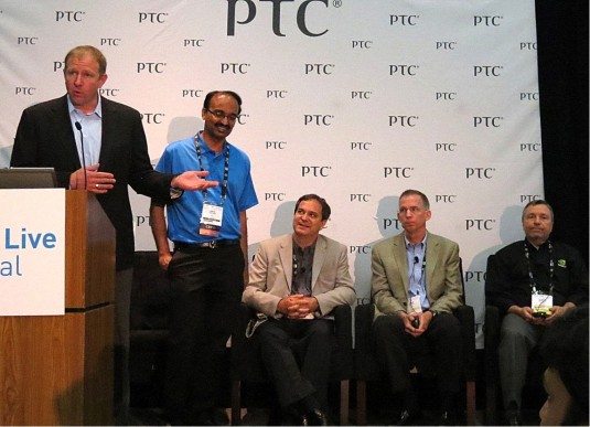 PTC’s virtualization rollout: Michael Campbell introduces partners from Citrix, IBM, and Nvidia at PTC Live 2013 this week. (Source: JPR)