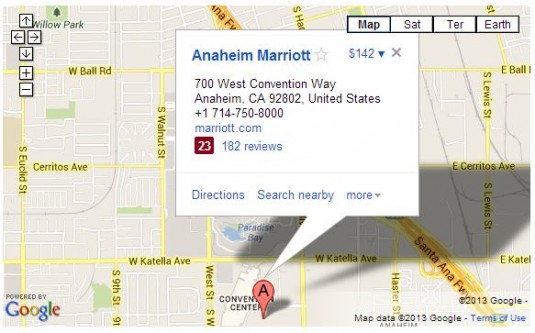 Anaheim Marriott on map