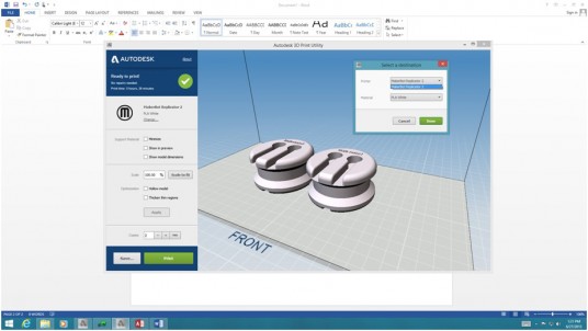 Autodesk is offering 123D Design as a free tool for preparing models for 3D printing. (Source: Microsoft)