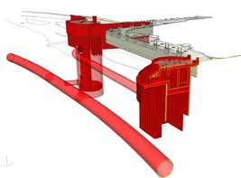 Design for a shaft connecting to the main tunnel at the Victoria Embankment shown above, one of thousands of project models that will need to be created over the life of the 23-year project. (Source: Bentley Systems)