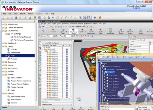 The new release of Aras Innovator features a series of CAD-focused enhancements to improve speed and streamline computing resources when working with large CAD assemblies. (Source: Aras)