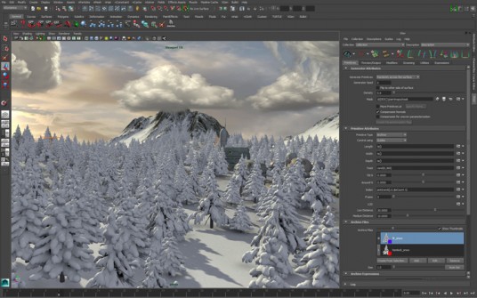 XGen technology in Maya will make lush scenery more realistic, as well as improve the ability to design lifelike fur, feather, hair, and foliage. (Source: Autodesk)