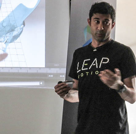 Wave your hand: Leap product manager Avinash Dabir reveals Autodesk’s support for the Leap Motion controller at the Siggraph press breakfast. It was a slow news week for Autodesk, which is steering its M&E division in a new direction. (Source: JPR)
