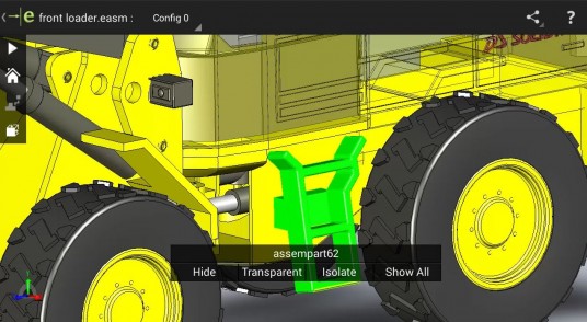 eDrawings for Android can open and view a wide variety of SolidWorks 2D and 3D files, including assemblies. (Source: Dassault Systèmes SolidWorks)