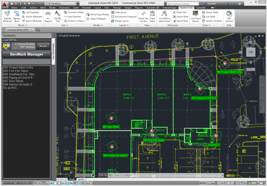 The new TurboSite plug-in for AutoCAD places geo-located images, videos, and mark-ups in an AutoCAD drawing. (Source: IMSI/Design)