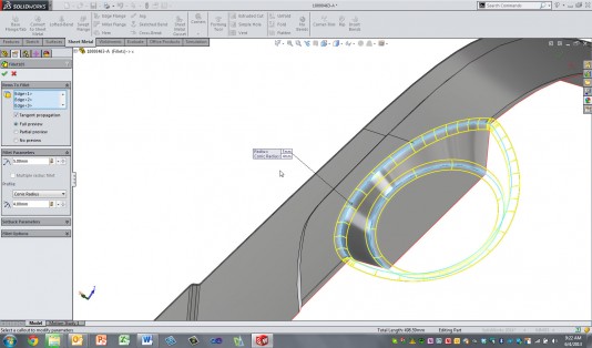 New Conic Fillet Control in SolidWorks 2013 offers improved ability to define a new shape using a variable or constant radius conic fillet. (Source: SolidWorks)