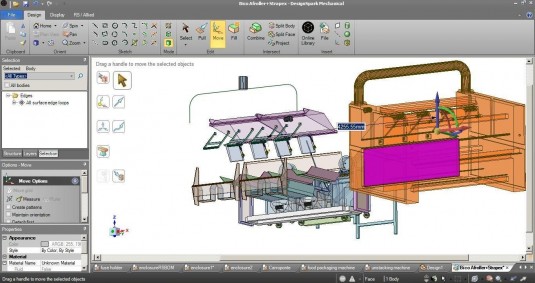 DesignSpark Mechanical is a free 3D CAD product based on SpaceClaim. (Source: Allied Electronics)