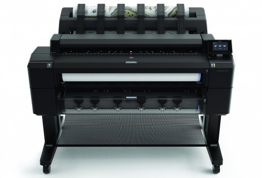 The HP Designjet T2500 eMultifunction Printer can support workgroups or enterprise users with up to E-size prints and scans. (Source: HP)