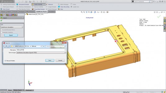 In-mold residual stresses can be exported to SolidWorks Simulation. (Source: SolidWorks)