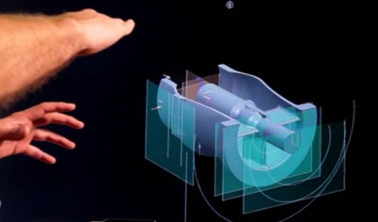 Using hand gestures to manipulate a 3D CAD model. (Source: SpaceX)