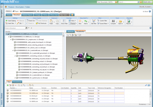 Windchill PLM screen