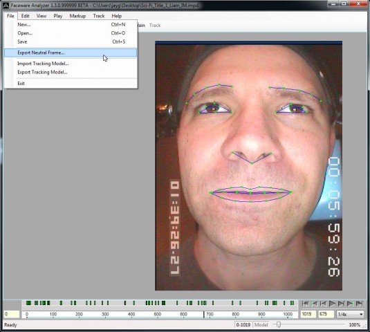 Analyzer 2.0 converts video of an actor’s performance into facial motion files for use in Retargeter. (Source: Faceware Technologies)
