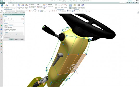 The new Realize Shape features in NX 9 provides freeform design tools for creating highly stylized shapes or complex surfaces. (Source: Siemens PLM)