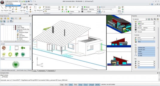 Ares Commander 2014 features the new Windows ribbon interface, which can be switched for a more traditional user interface. (Source: Graebert)