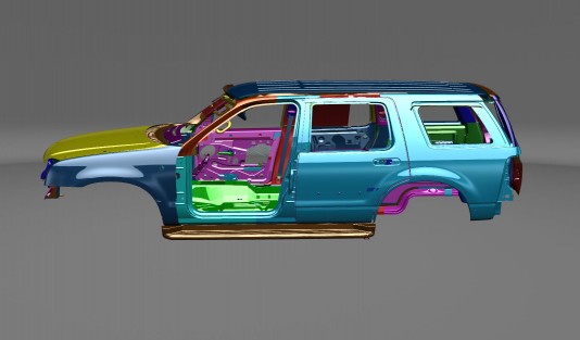 The new SPECviewperf12 supports testing a wide variety of professional graphics applications, including Siemens PLM NX, used here to design an SUV. (Source: SPEC)