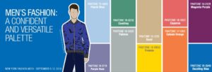 The colors for men are brighter, a little less subtle and there are nice safe colors like Placid Blue. (Source: Pantone)