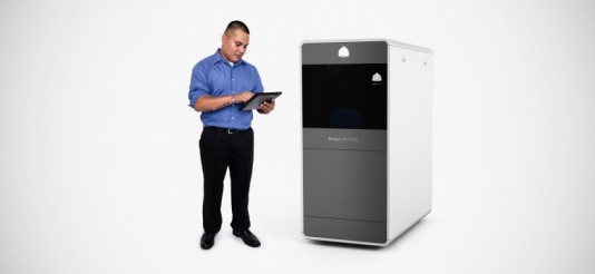 Research from Xerox contributed significantly to the development of the 3D Systems ProJet series, including the ProJet 3510 HD shown here. The 2510 HD offers multi-jet printing to print durable, precision parts in UV curable plastic. (Source: 3D Systems)  