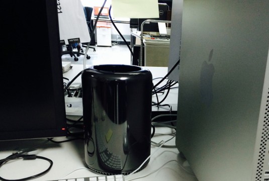 New Mac Pro alonside old Mac Pro