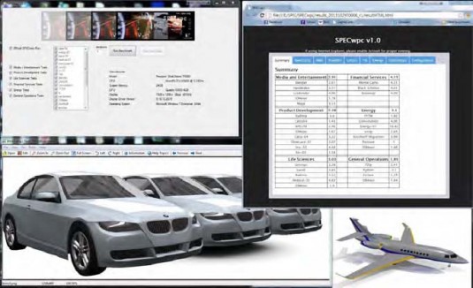 SPECwpc’s user interface, sample screen, and results in HTML. (Source: SPEC)