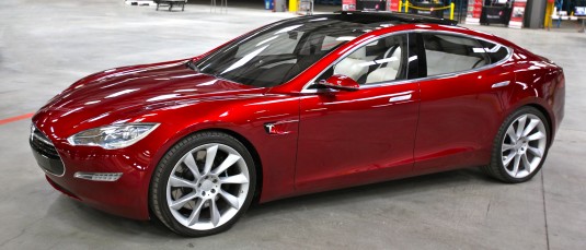 Tesla Motors Model S electric-driven sedan was designed with a combination of Catia V5 and Enovia V6. The company plans to move to V6 2014X soon. (Source: Tesla Motors)