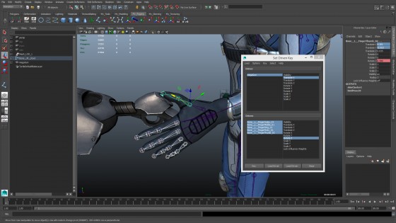 The new Set Driven Key gives game developers an easier way to link animations in one scene. (Source: Autodesk)