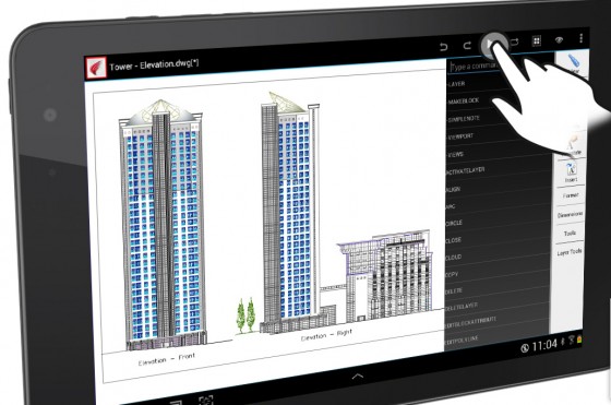 Graebert Ares Touch is the first fully capable DWG-compatible CAD program for the Android mobile platform. (Source: Graebert GmbH)