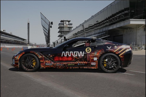 The modified Chevrolet Corvette Stingray used in Schmidt’s laps in Indianapolis. (Source: Ball Aerospace and OptiTrack)