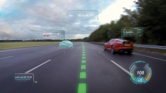 A second virtual "ghost car" can be used for race training. (Source: Jaguar Land Rover)