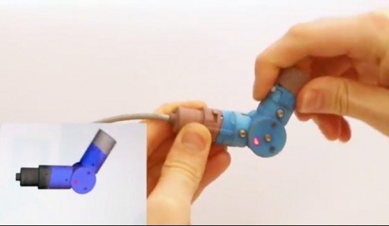 The 3D joystick to manipulate virtual puppets is created from 3D printed parts. (Source: ETH Zurich)