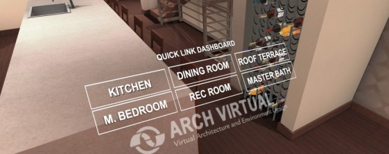 Arch Virtual employs a straightforward dashboard to move visitors from room to room. (Source: Arch Virtual)