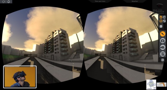 Immeractive uses Oculus Rift for immersive virtual walk-through in architectural models. The full-screen view shown is as it appears on the desktop screen, not in the Oculus Rift. (Source :Immeractive)
