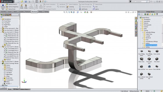 New ducting tools are among the new features for those who use Solidworks in construction. (Source: Solidworks)